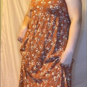 Orange Floral Dress